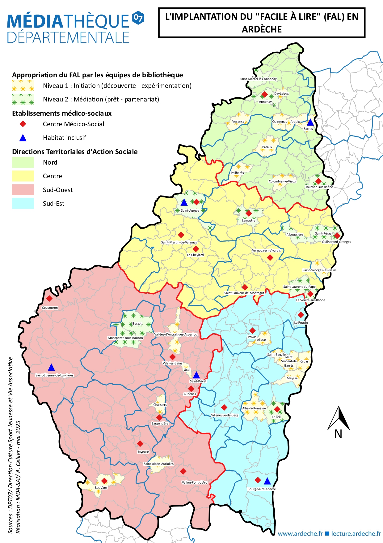 carte des bibliothèques disposant d'une collection FAL