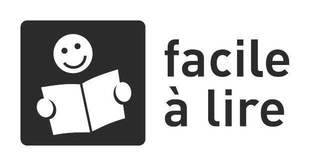 logo facile à lire représentant un personnage en noir et blanc avec un livre ouvert
