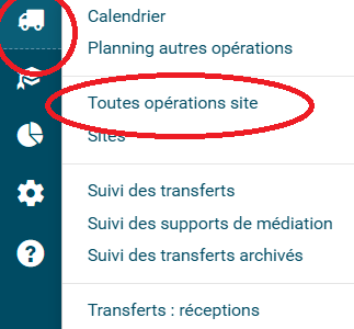 copie d'écran de desserte documentaire toutes opérations sites