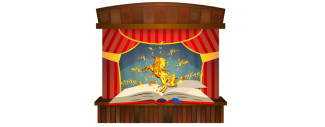 illustration d'une scène de théâtre avec un cheval debout sur ses pattes arrières - Pixabay