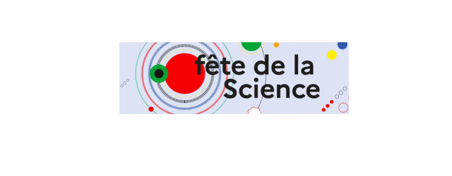 logo de la fête de la science sur fond gris